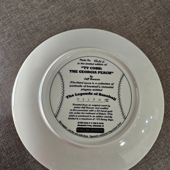 Legends of Baseball Collector Porcelain Plates Gold Trim 1993 Set of 4 - Picture 8 of 10